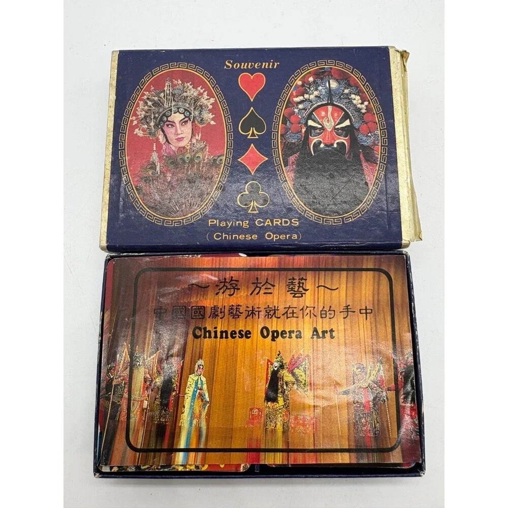 Vintage Chinese Opera Souvenir Playing Cards Double Deck Sleeve